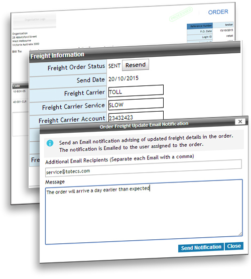 Sending Order Freight Notifications