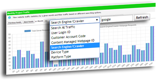 Google server traffic request statistics